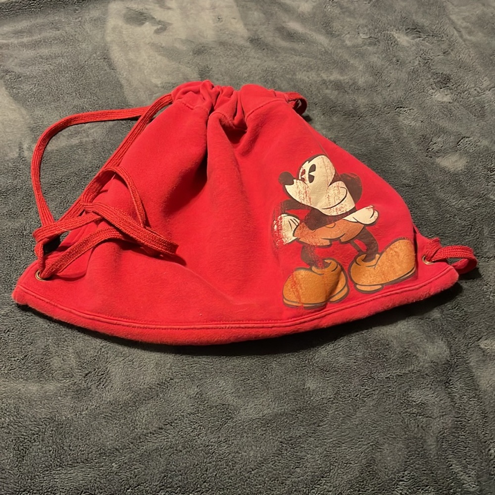 Disneyland Mickey Mouse Pull String Backpack - image 3